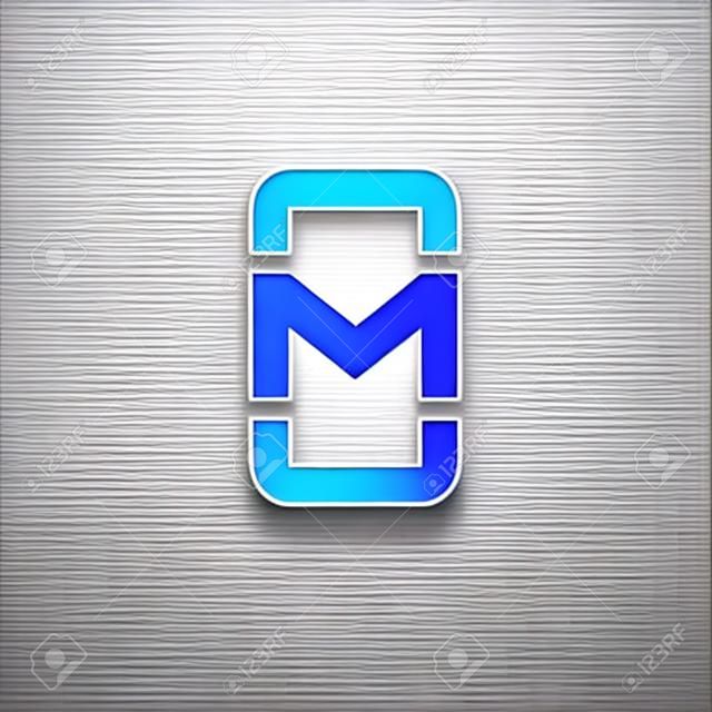 Aplikacja mobilna telefon literę M logo ikony elementy szablonu projektu