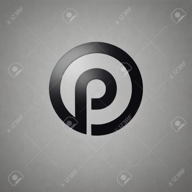 Elementos de modelo de design de ícone de logotipo de letra P