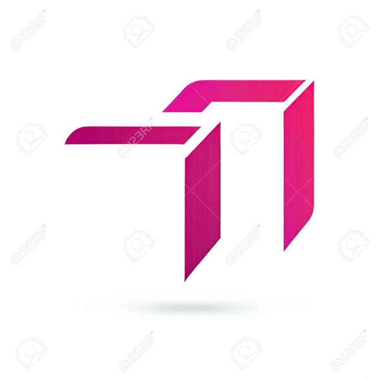 Elementos de modelo de design de ícone de logotipo de letra T