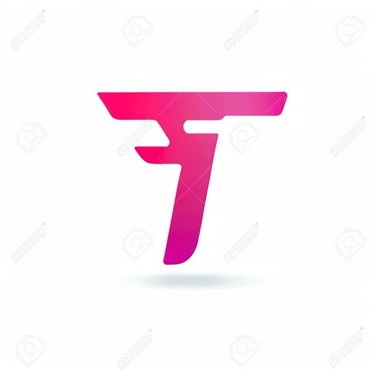 Elementos del modelo del diseño del icono de la letra T