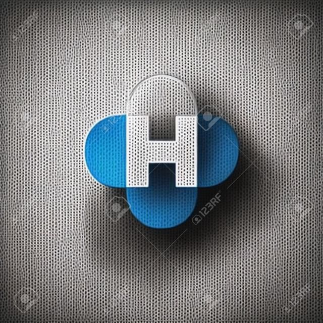 Éléments de modèle de conception lettre H croix plus logo icône