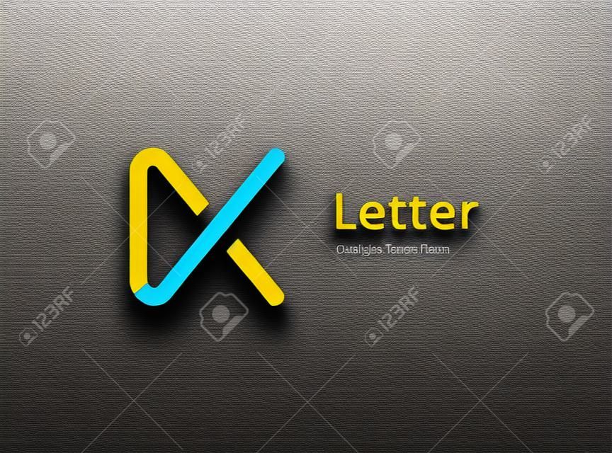 Elementos de plantilla de diseño de icono de letra K