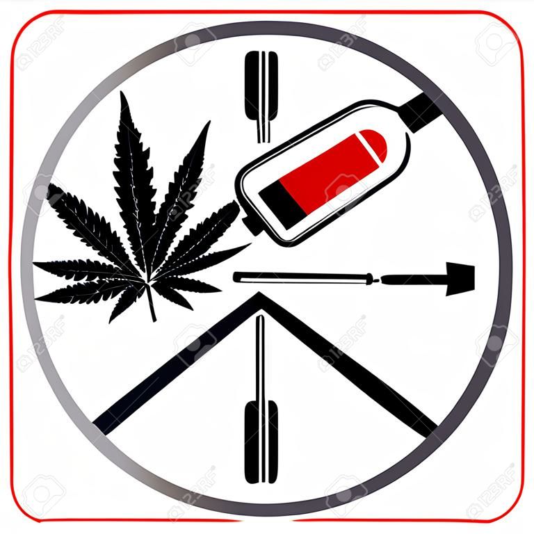 Nie narkotyki i alkohol Znak