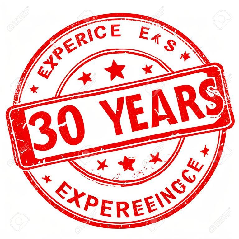30 años de sello de goma de la experiencia