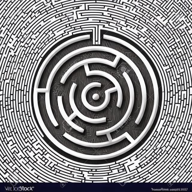 Labyrinth maze vector icon