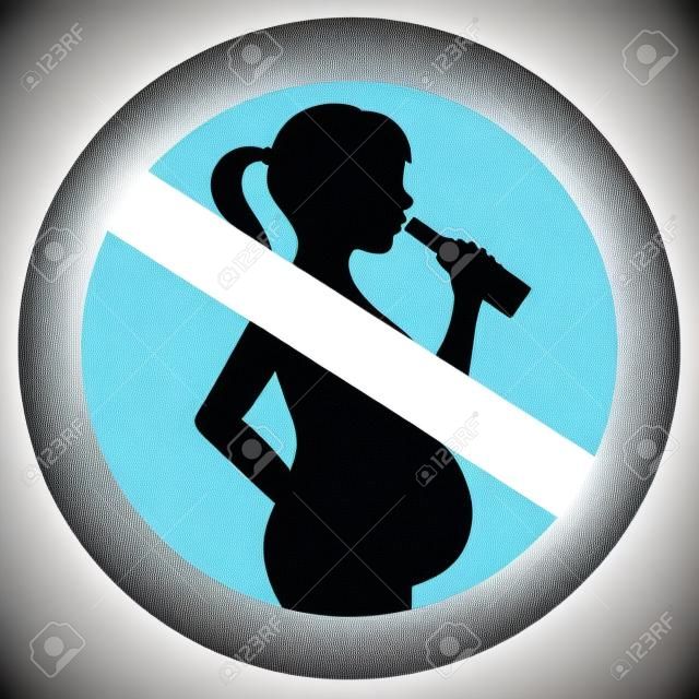 Sin alcohol durante el embarazo vector de señal