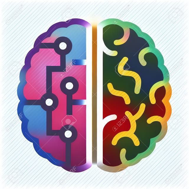 Left and right brain difference icon