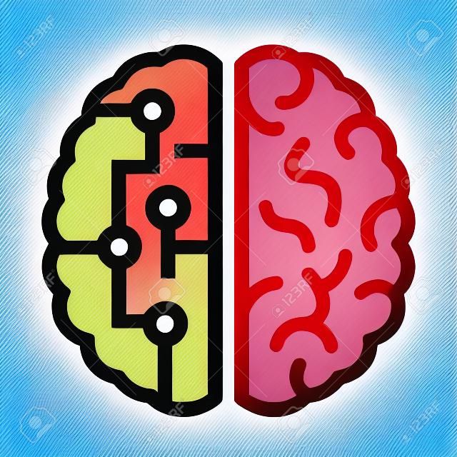 Left and right brain difference icon
