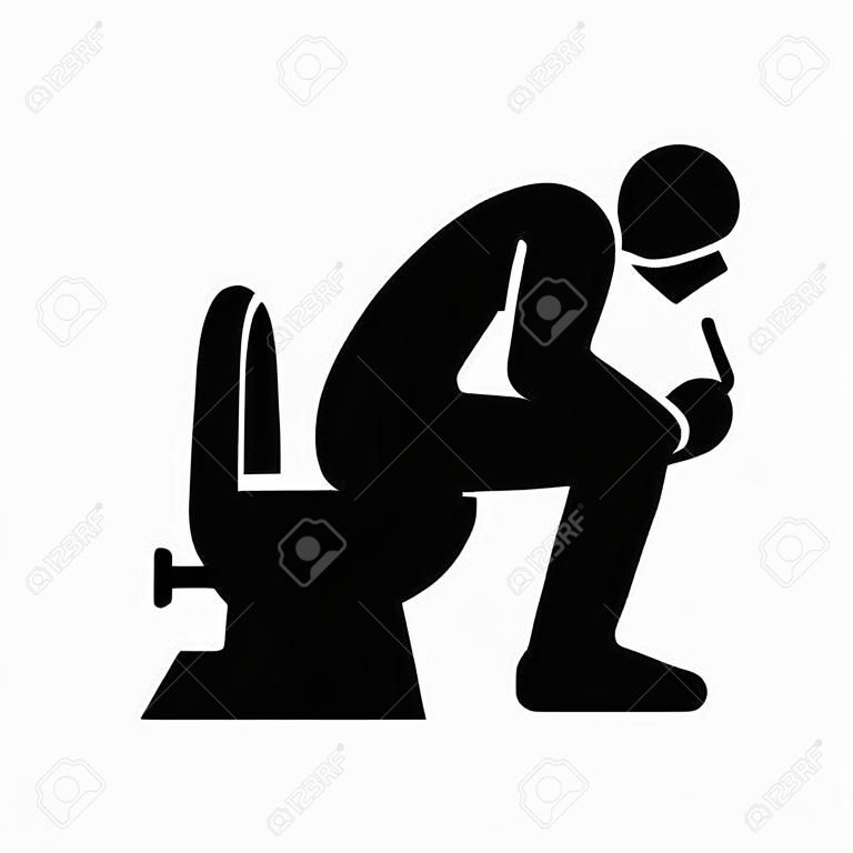 Man in toilet, Thinker sculpture parody