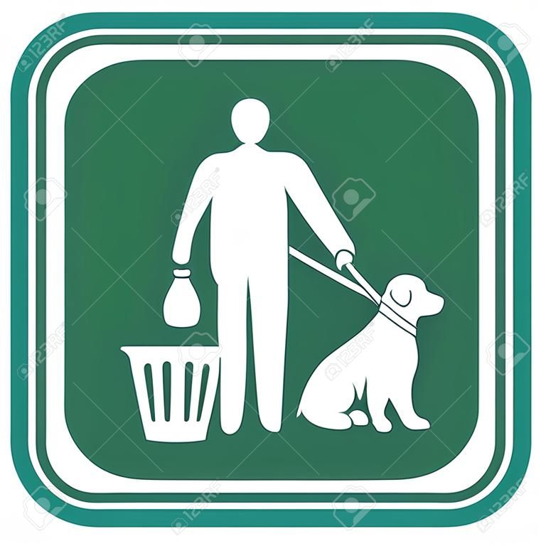 Clean up after your dog sign on white background