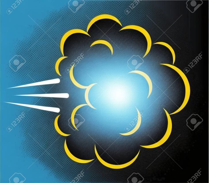 Comics explosion cloud vector illustration isolated on white background