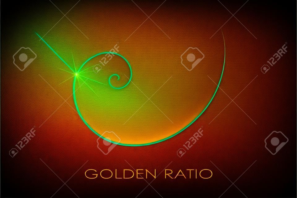 Golden ratio. Fibonacci number. Circles in golden proportion. Geometric shapes. Logo. Abstract vector background. Vector 
