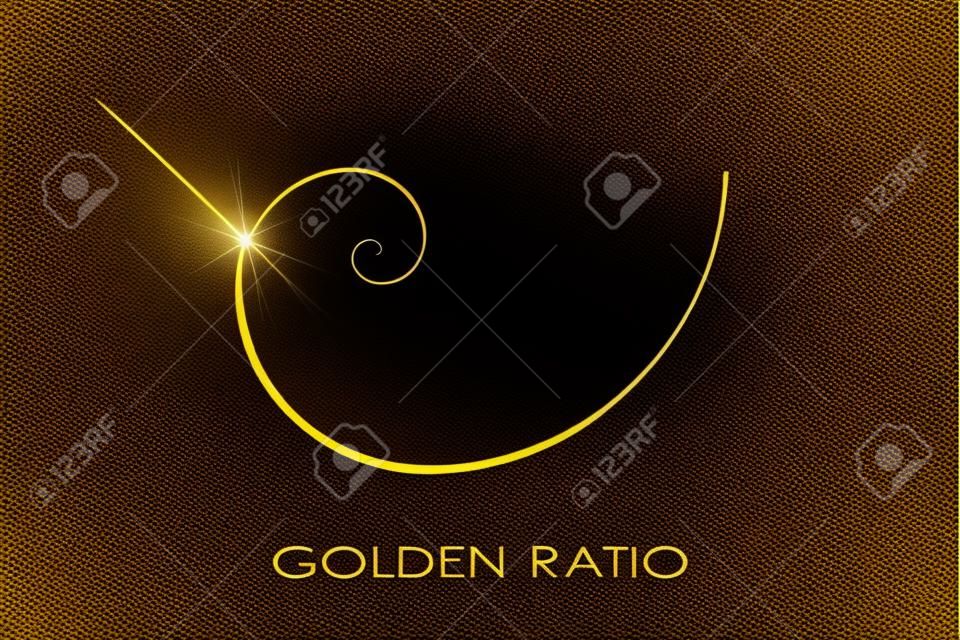 Golden ratio. Fibonacci number. Circles in golden proportion. Geometric shapes. Logo. Abstract vector background. Vector 