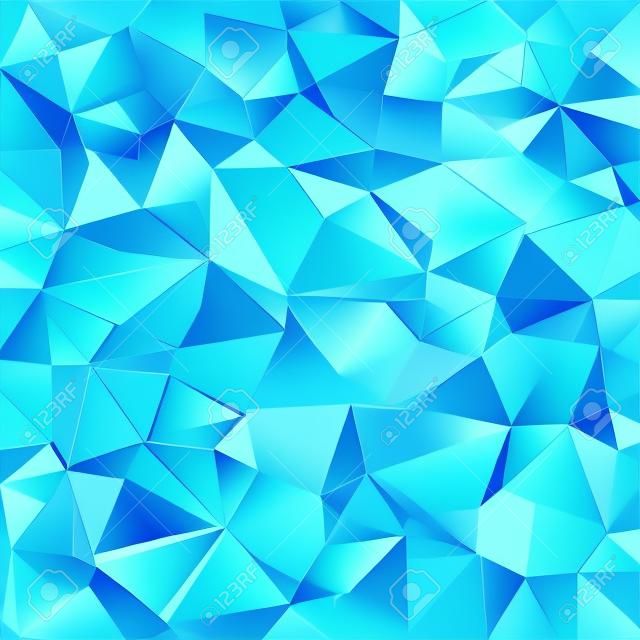 規格外パターン - 海の水の色の三角形デザイン - 青いベクトル多角形の背景