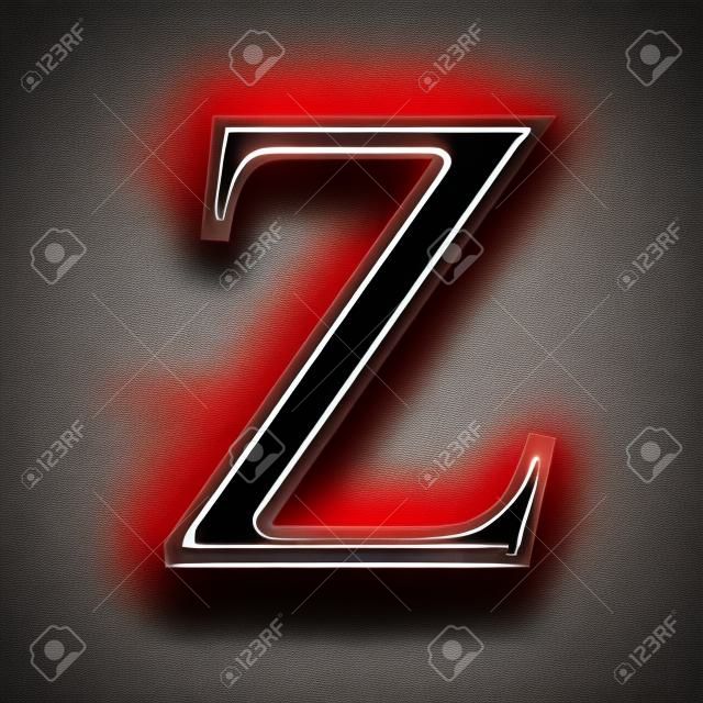 fire font: letter Z on a dark background