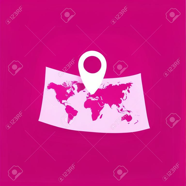 carte avec une broche icône. symbole de navigation icône de la navigation