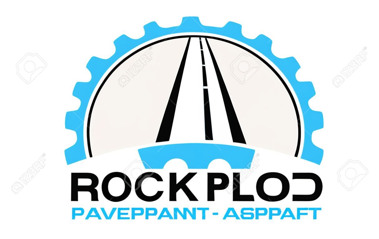 Illustrazione grafica vettoriale della riparazione dell'asfalto, lavori stradali, modello di progettazione del logo della pavimentazione