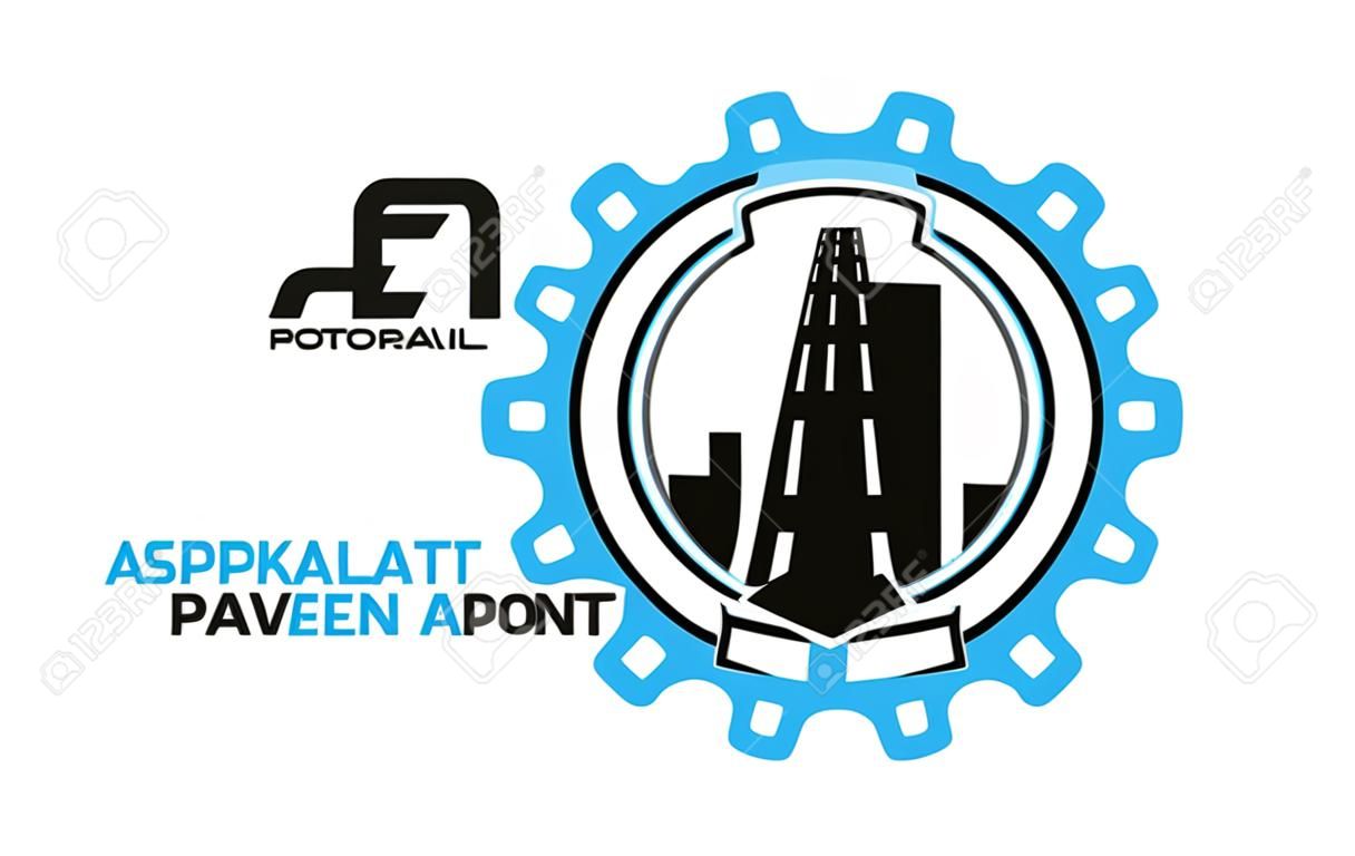Afbeelding grafische vector van Asfalt reparatie, wegwerk, bestrating logo ontwerp template