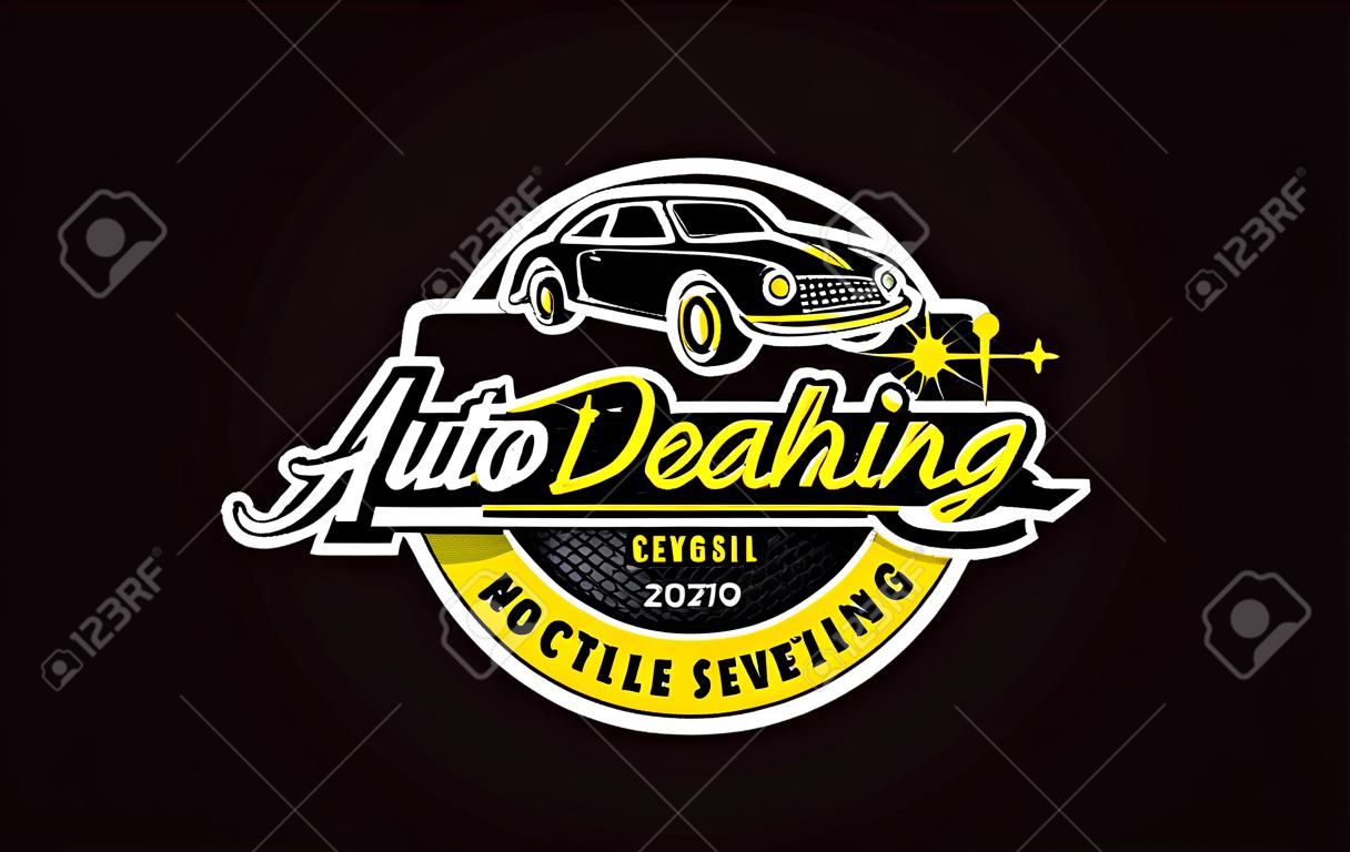 Ilustracja wektorowa grafika szablonu projektu logo auto detailing servis