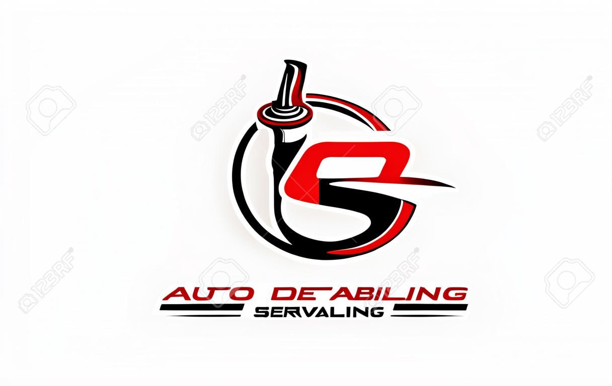Illustration graphique vectoriel du modèle de conception de logo auto détaillant servis