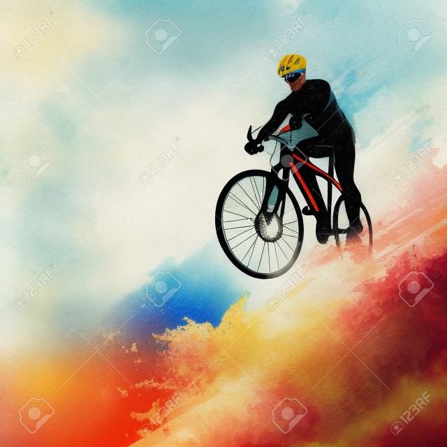 vélo course de fond. illustration sportive