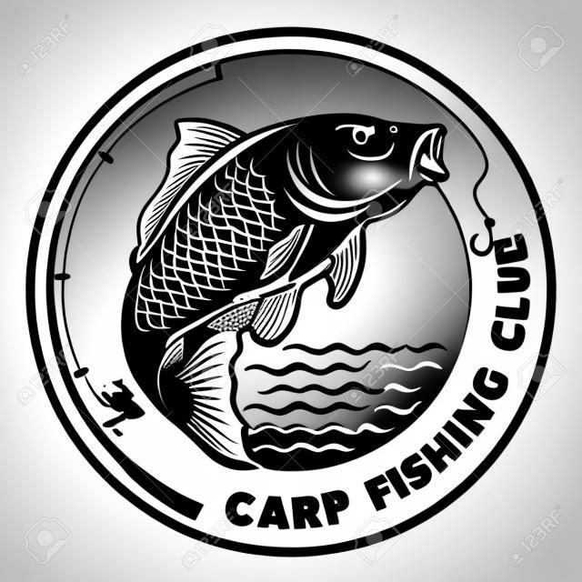 Illustrazione vettoriale di pesce carpa, buona per tshirt, adesivi, competizioni, tornei ed eventi logo design