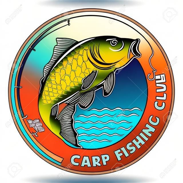 Illustrazione vettoriale di pesce carpa, buona per tshirt, adesivi, competizioni, tornei ed eventi logo design