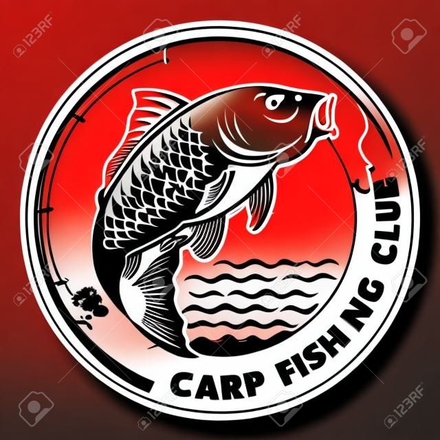 Carp vis vector illustratie, goed voor tshirt, sticker, competitie, toernooi en evenement logo ontwerp