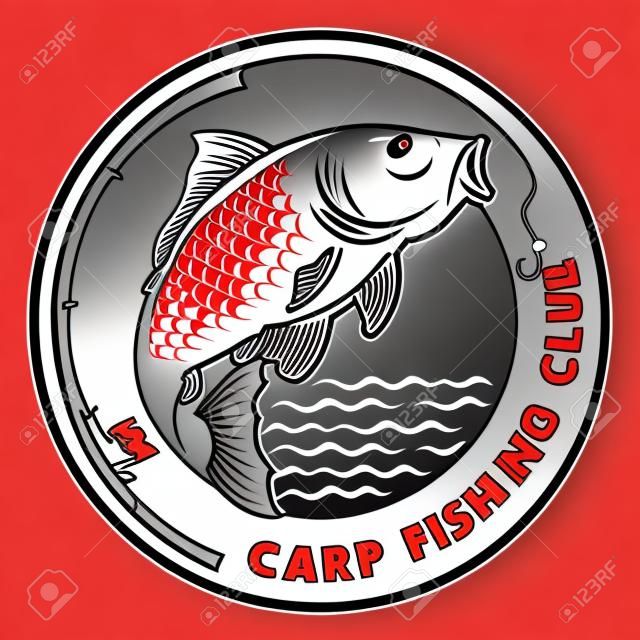 Ilustracja wektorowa ryby karpia, dobre dla projektowania logo tshirt, naklejki, konkurencji, turnieju i imprezy