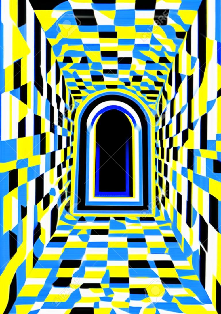 optische illusie met gat. abstracte tunnel illusie