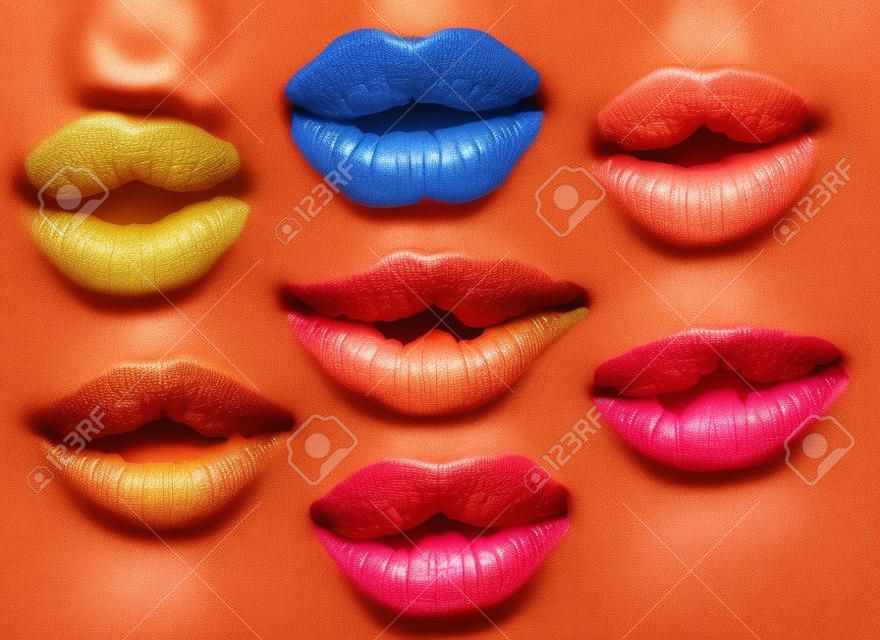 Sammlung von Drucken Lippen