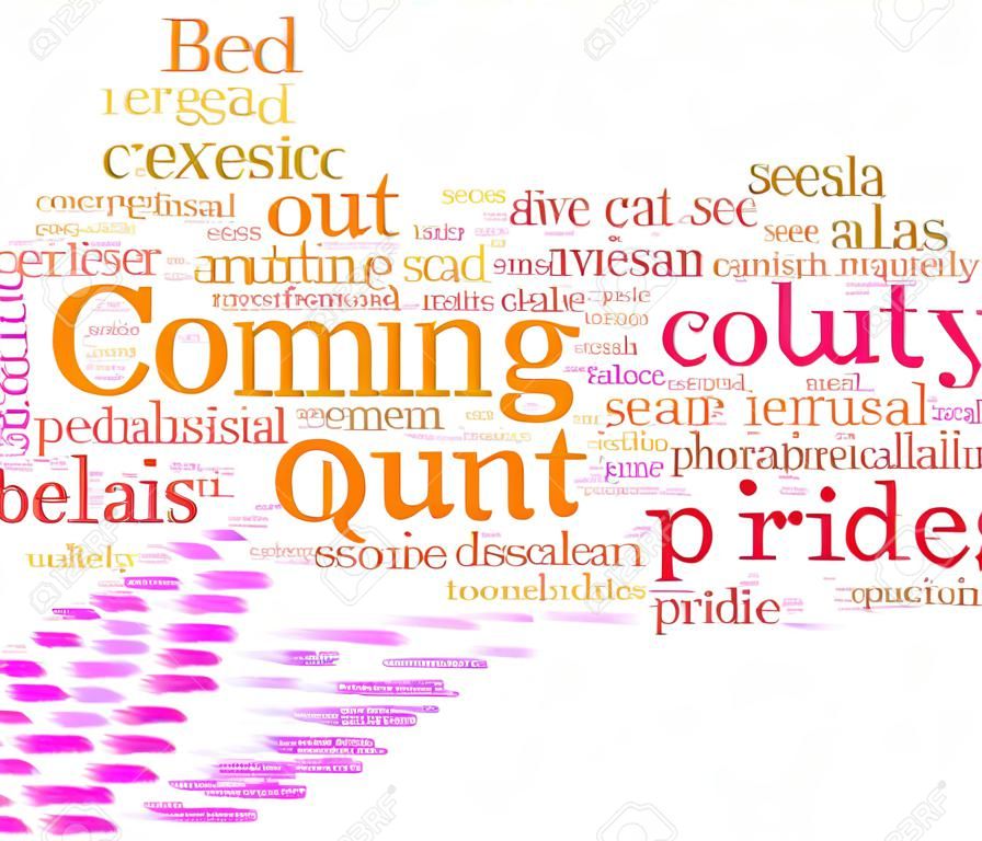 Coming out word cloud within a bird.