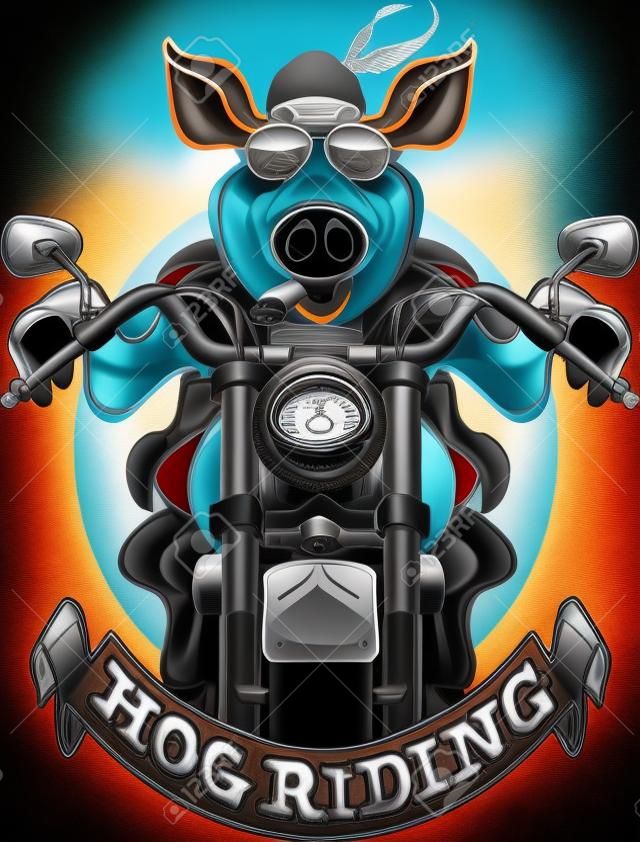 wild hog riding motorcycle