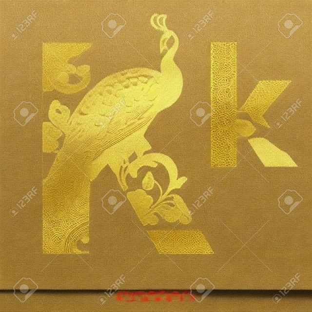Cinta alfabeto estilo oriental K. estilo chino tradicional.