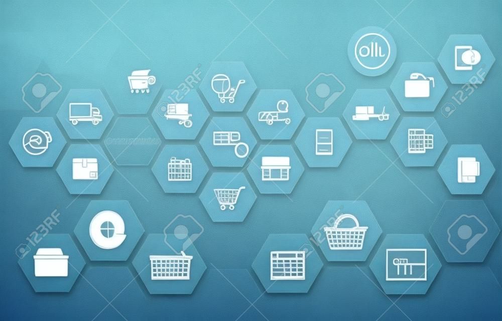 Achats en ligne E-commerce Concept Background