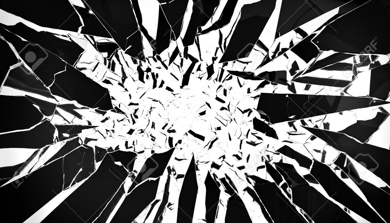Shattered Glass: Pezzi taglienti su sfondo bianco