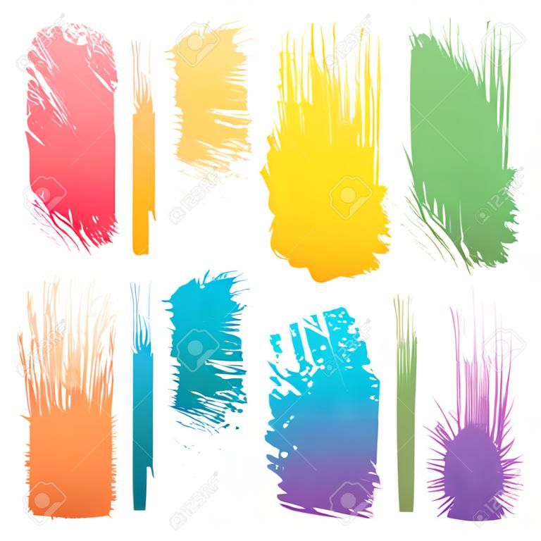 Conjunto de vectores de Brush Strokes de color
