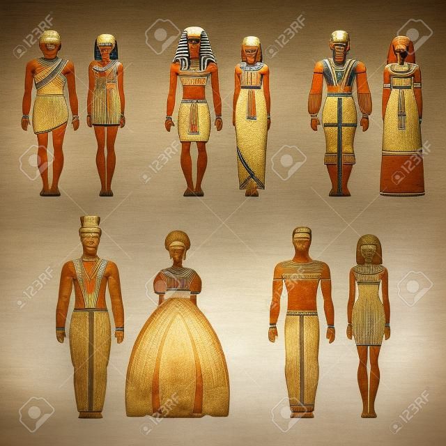 El desarrollo de la humanidad. Los pueblos primitivos, los antiguos egipcios, la gente medieval, gente del siglo XIX y los humanos modernos