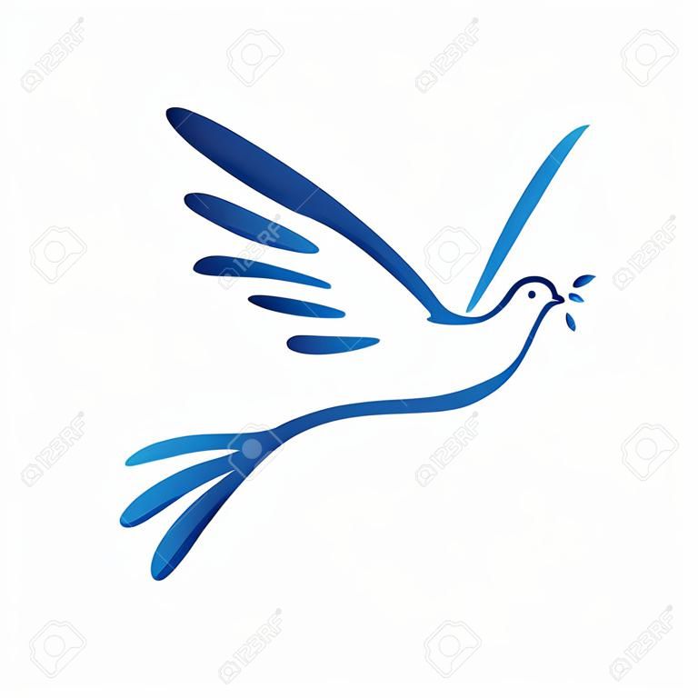Een duif van vredespictogram.