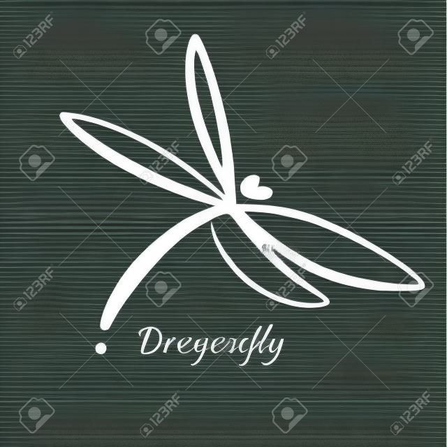 Modello di progettazione di logo di libellula. Illustrazione vettoriale