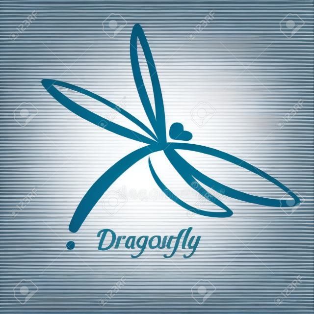 Modèle de conception de logo de libellule. Illustration vectorielle