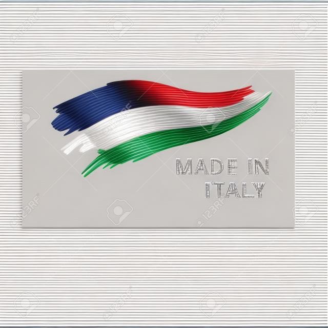 Made in italy quality label on the white background.