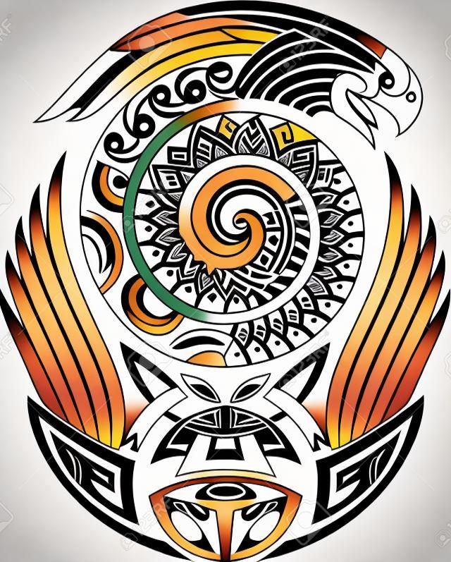 Tribal tattoo pattern. Fit for a shoulder. Vector illustration.