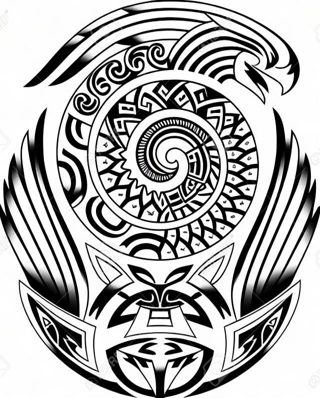 Tribal Tattoo-Muster. Fit für die Schulter. Vektor-Illustration.