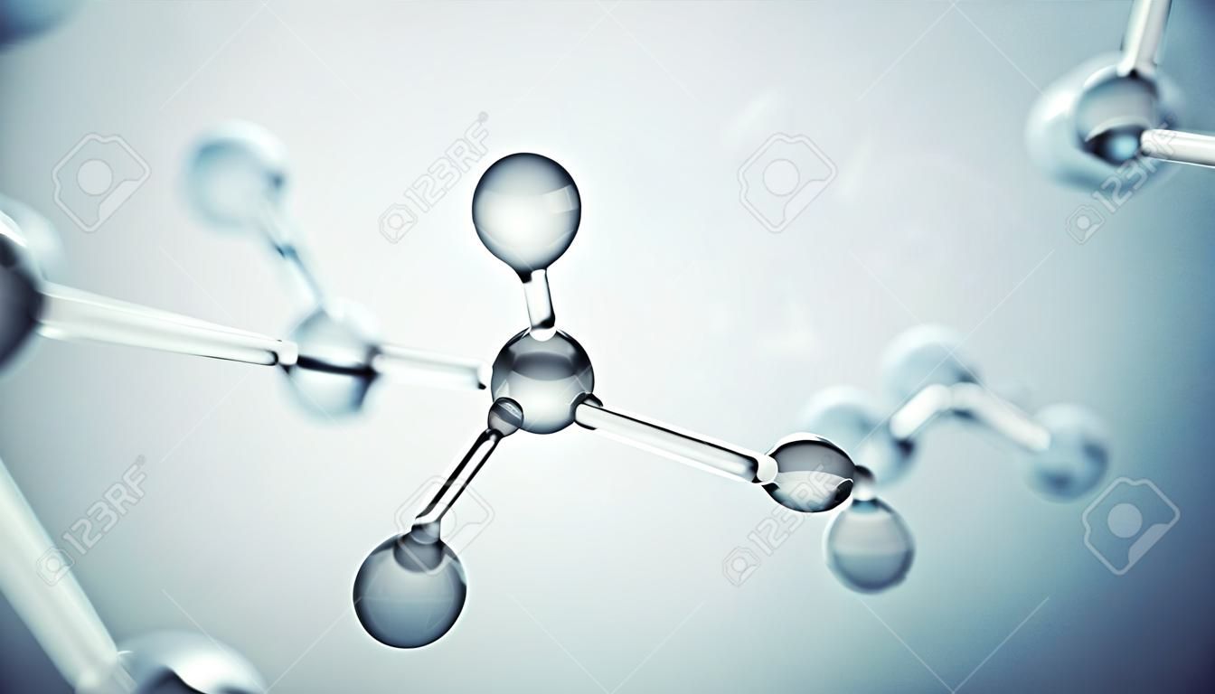 3d illustration of molecule model. Science background with molecules and atoms. Concept of chemical model connections atoms
