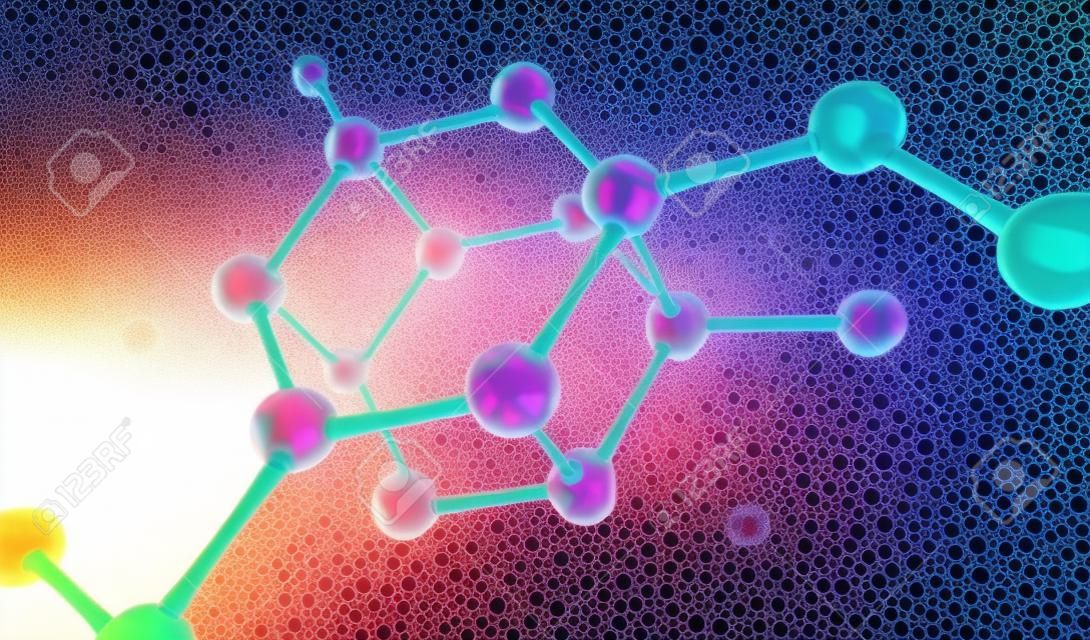 3d illustration de modèle molécule. La science médicale ou de fond avec des molécules et des atomes.