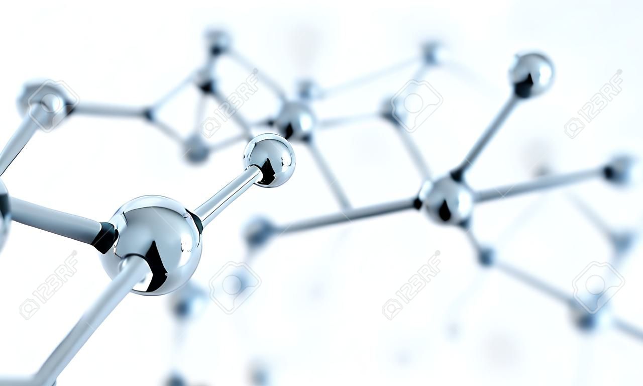 3d illustrazione del modello di molecola. Scienza o background medico con molecole e atomi.