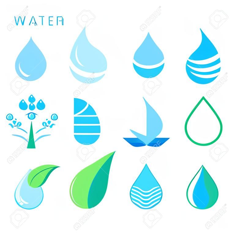 Conjunto de vetores de ícones de gota de água