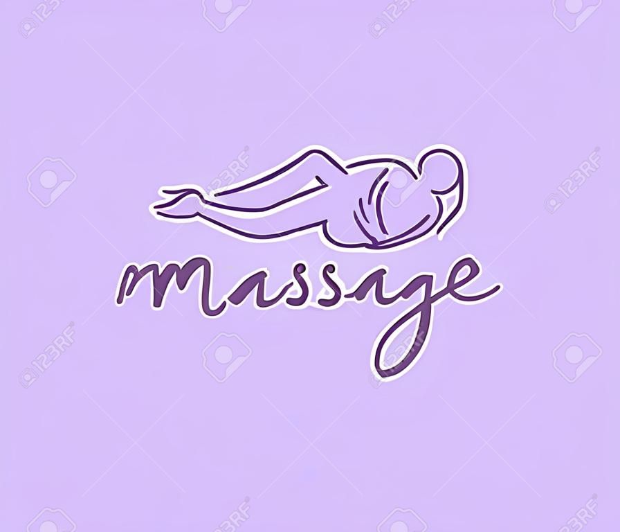 Wektor ilustracja koncepcja masażu ciała zrelaksować się symbol ikonę
