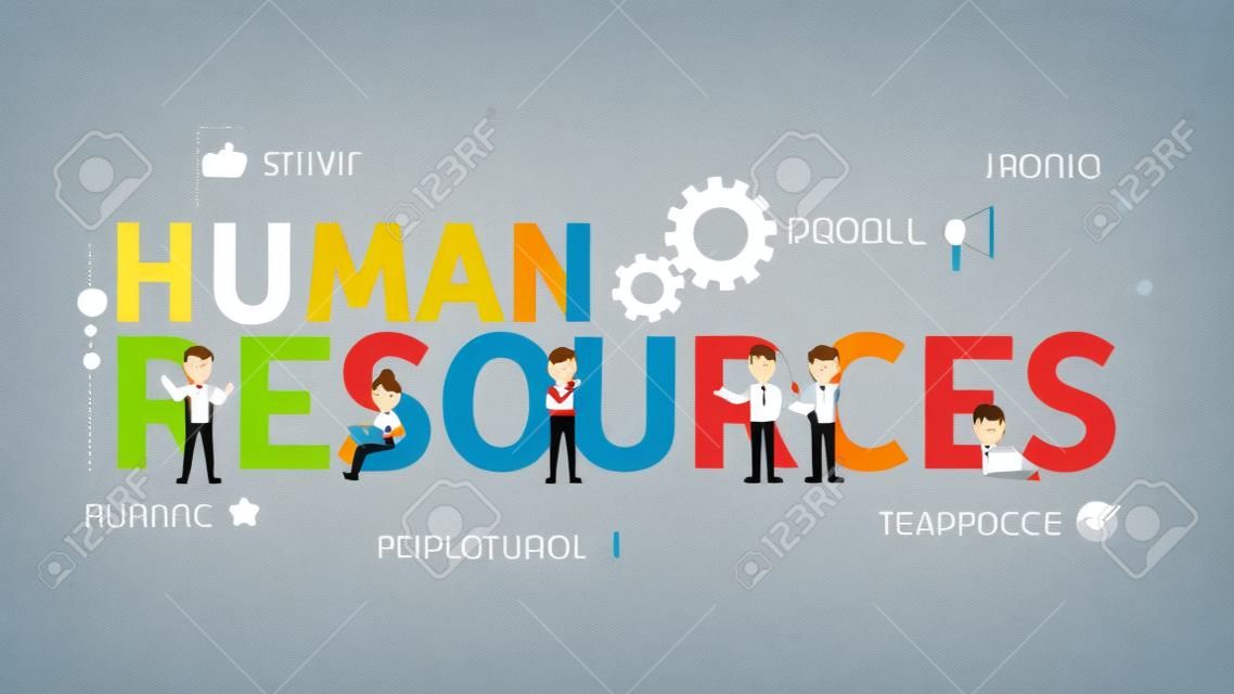 Emberi erőforrások koncepció illusztráció.